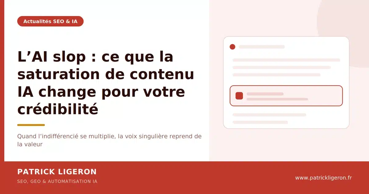 Saturation du web par l’AI slop et les contenus IA