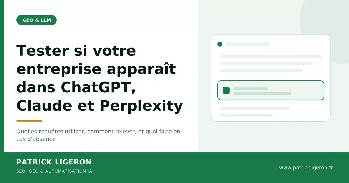Vérifier la présence d’une entreprise dans les réponses de ChatGPT, Claude et Perplexity